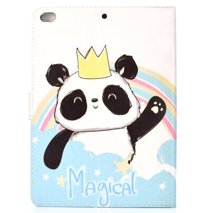 For iPad 10.2 Colored Drawing Pattern Horizontal Flip PU Leather Case with Holder & Card Slot & Sleep / Wake-up Function(Crown Panda) - iPad 10.2 Cases by buy2fix | Online Shopping UK | buy2fix