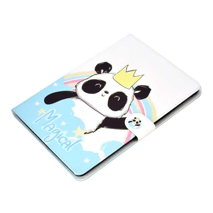 For iPad 10.2 Colored Drawing Pattern Horizontal Flip PU Leather Case with Holder & Card Slot & Sleep / Wake-up Function(Crown Panda) - iPad 10.2 Cases by buy2fix | Online Shopping UK | buy2fix