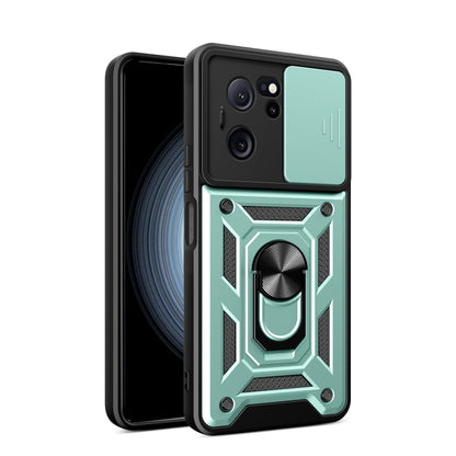 For Xiaomi Redmi K60 Ultra 5G Sliding Camera Cover Design TPU Hybrid PC Phone Case(Mint Green) - Xiaomi Cases by buy2fix | Online Shopping UK | buy2fix