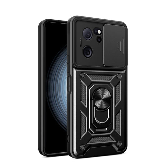 For Xiaomi Redmi K60 Ultra 5G Sliding Camera Cover Design TPU Hybrid PC Phone Case(Black) - Xiaomi Cases by buy2fix | Online Shopping UK | buy2fix