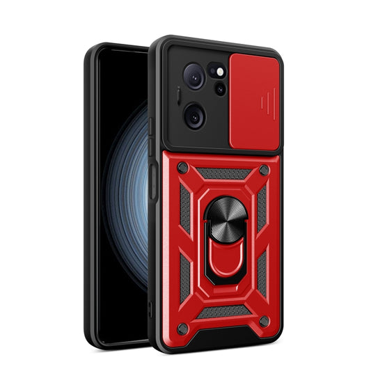 For Xiaomi Redmi K60 Ultra 5G Sliding Camera Cover Design TPU Hybrid PC Phone Case(Red) - Xiaomi Cases by buy2fix | Online Shopping UK | buy2fix