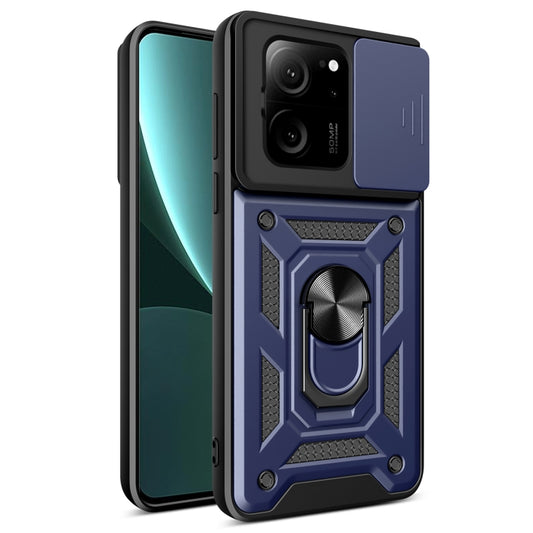 For Xiaomi 13T/13T Pro/Redmi K60 Ultra Sliding Camera Cover Design TPU Hybrid PC Phone Case(Blue) - Xiaomi Cases by buy2fix | Online Shopping UK | buy2fix