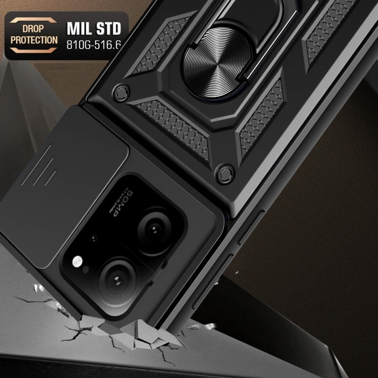 For Xiaomi 13T/13T Pro/Redmi K60 Ultra Sliding Camera Cover Design TPU Hybrid PC Phone Case(Silver) - Xiaomi Cases by buy2fix | Online Shopping UK | buy2fix