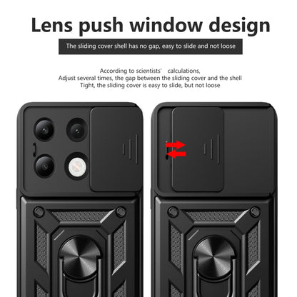 For Xiaomi Redmi Note 13 4G Global Sliding Camera Cover Design TPU Hybrid PC Phone Case(Gold) - Xiaomi Cases by buy2fix | Online Shopping UK | buy2fix
