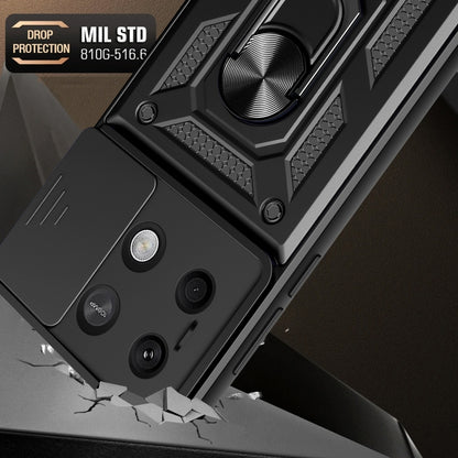 For Xiaomi Redmi Note 13 5G Sliding Camera Cover Design TPU Hybrid PC Phone Case(Black) - Xiaomi Cases by buy2fix | Online Shopping UK | buy2fix