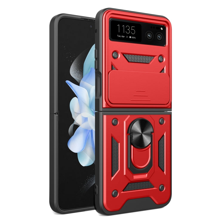 For Motorola Razr 40 Armor Ring Holder TPU Hybrid PC Phone Case(Red) by buy2fix