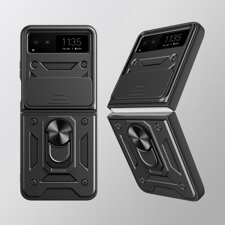 For Motorola Razr 40 Armor Ring Holder TPU Hybrid PC Phone Case(Rose Gold) by buy2fix