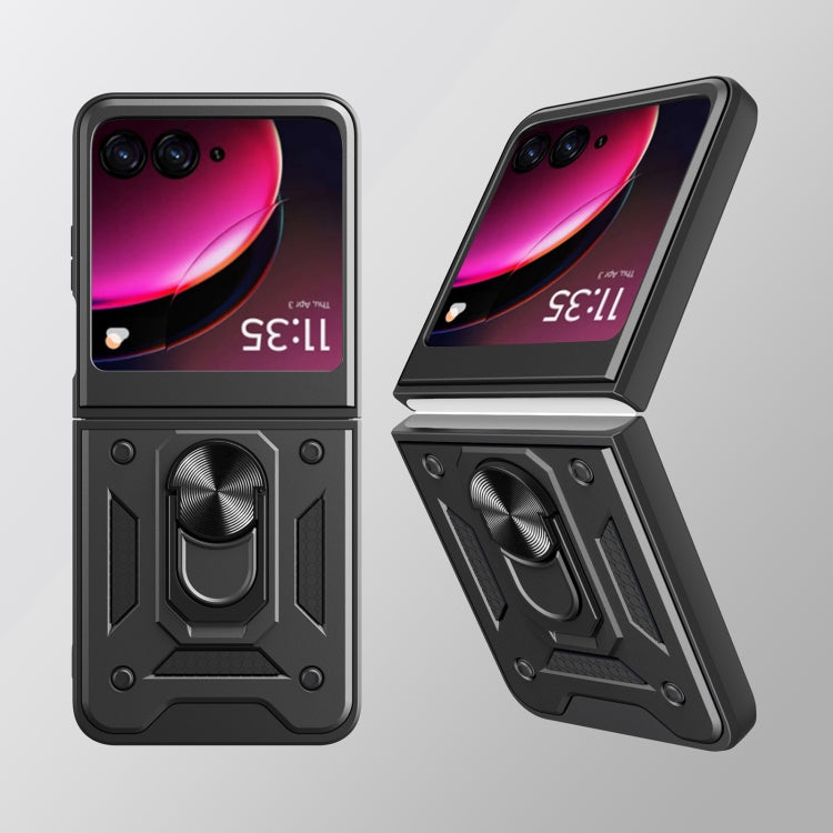 For Motorola Razr 40 Ultra Armor Ring Holder TPU Hybrid PC Phone Case(Red) by buy2fix