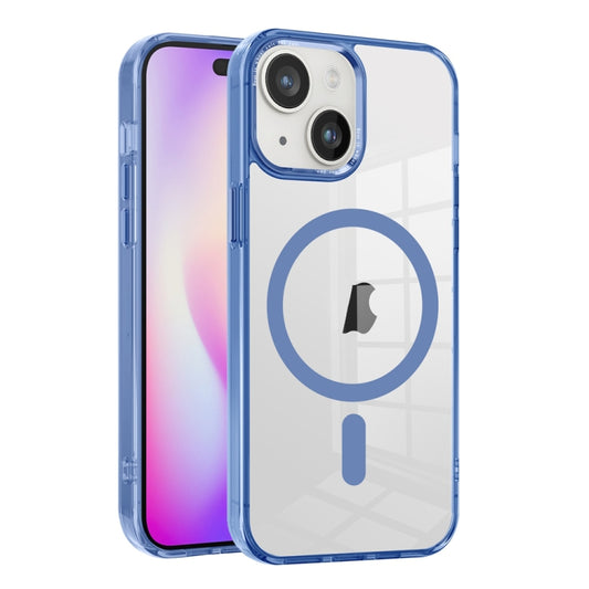 For iPhone 15 Ice Color Magnetic Series TPU Hybrid Acrylic Magsafe Phone Case(Far Peak Blue) - iPhone 15 Cases by buy2fix | Online Shopping UK | buy2fix