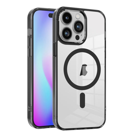 For iPhone 15 Pro Ice Color Magnetic Series TPU Hybrid Acrylic Magsafe Phone Case(Black) - iPhone 15 Pro Cases by buy2fix | Online Shopping UK | buy2fix