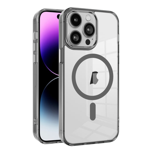 For iPhone 14 Pro Ice Color Magnetic Series TPU Hybrid Acrylic Magsafe Phone Case(Grey) - iPhone 14 Pro Cases by buy2fix | Online Shopping UK | buy2fix