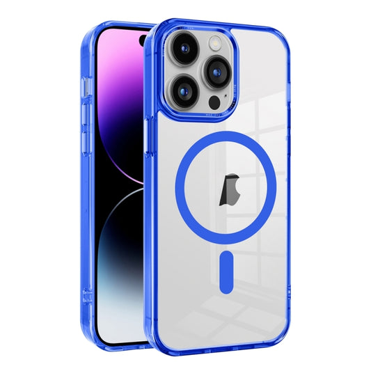 For iPhone 14 Pro Max Ice Color Magnetic Series TPU Hybrid Acrylic Magsafe Phone Case(Blue) - iPhone 14 Pro Max Cases by buy2fix | Online Shopping UK | buy2fix