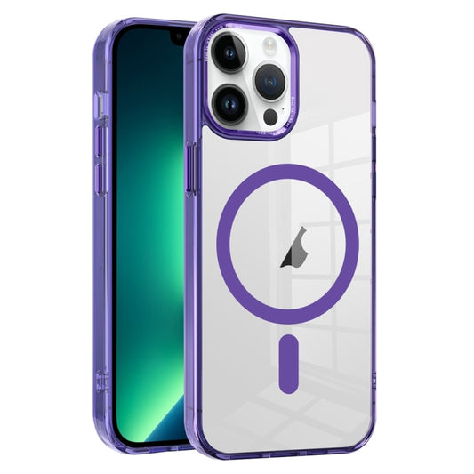 For iPhone 13 Pro Max Ice Color Magnetic Series TPU Hybrid Acrylic Magsafe Phone Case(Purple) - iPhone 13 Pro Max Cases by buy2fix | Online Shopping UK | buy2fix