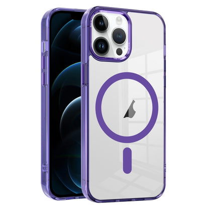 For iPhone 12 Pro Max Ice Color Magnetic Series TPU Hybrid Acrylic Magsafe Phone Case(Purple) by buy2fix