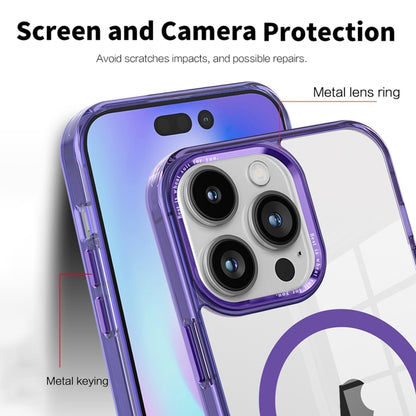 For iPhone 14 Pro Max Ice Color Magnetic Series TPU Hybrid Acrylic Magsafe Phone Case(Purple) - iPhone 14 Pro Max Cases by buy2fix | Online Shopping UK | buy2fix
