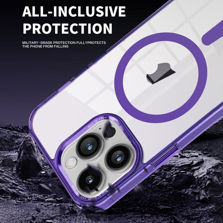 For iPhone 14 Pro Max Ice Color Magnetic Series TPU Hybrid Acrylic Magsafe Phone Case(Purple) - iPhone 14 Pro Max Cases by buy2fix | Online Shopping UK | buy2fix