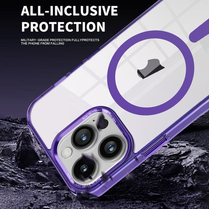 For iPhone 12 Pro Max Ice Color Magnetic Series TPU Hybrid Acrylic Magsafe Phone Case(Purple) by buy2fix