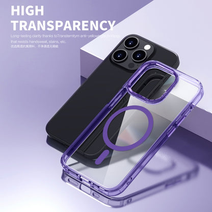 For iPhone 14 Pro Max Ice Color Magnetic Series TPU Hybrid Acrylic Magsafe Phone Case(Purple) - iPhone 14 Pro Max Cases by buy2fix | Online Shopping UK | buy2fix