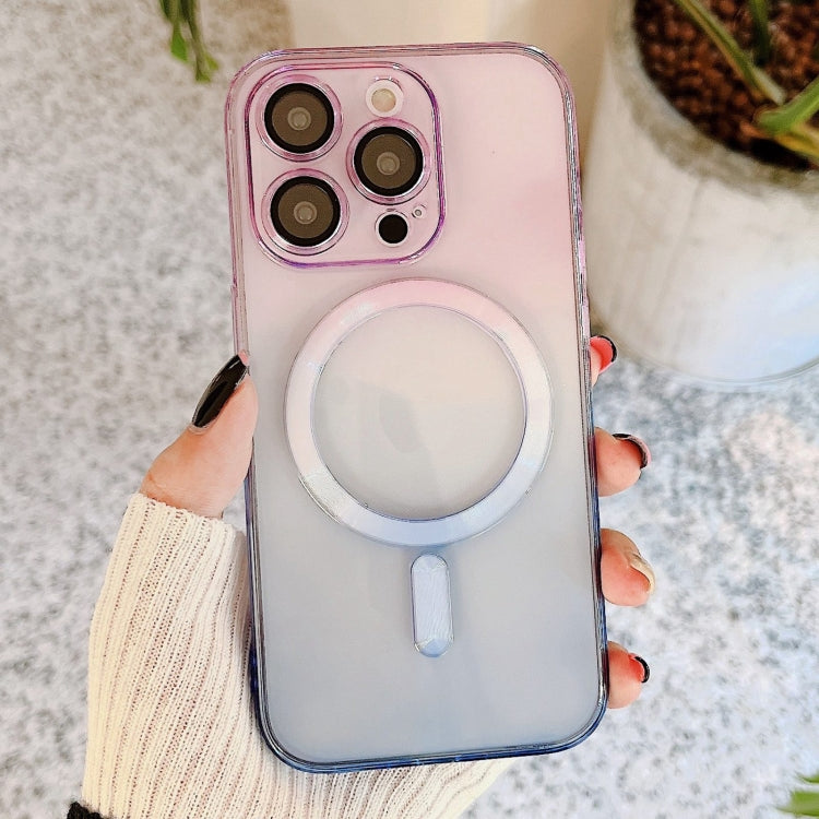 For iPhone 11 Pro Max MagSafe Magnetic TPU + Acrylic Gradient Color Phone Case(Purple Blue) by buy2fix