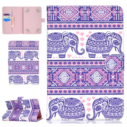 For 10 inch Universal Tablet PC Colored Drawing Pattern Horizontal Flip PU Leather Case with Holder & Card Slot(Totem Elephant) - 7 inch by buy2fix | Online Shopping UK | buy2fix