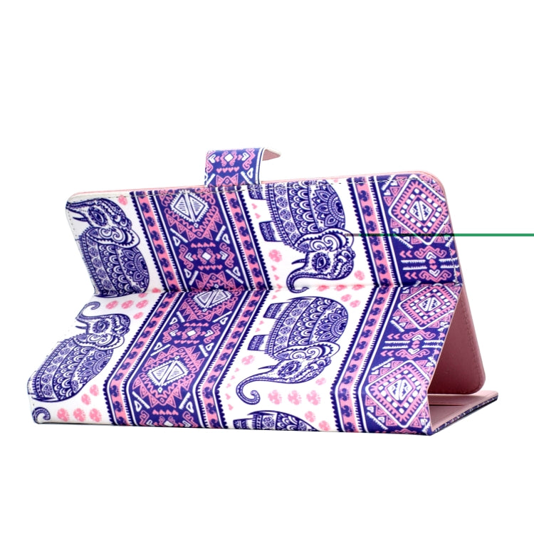 For 10 inch Universal Tablet PC Colored Drawing Pattern Horizontal Flip PU Leather Case with Holder & Card Slot(Totem Elephant) - 7 inch by buy2fix | Online Shopping UK | buy2fix