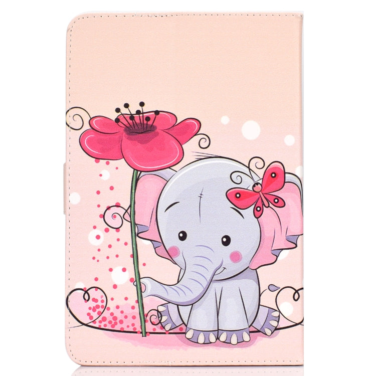 For 10 inch Universal Tablet PC Colored Drawing Pattern Horizontal Flip PU Leather Case with Holder & Card Slot(Elephant Flowers) - 7 inch by buy2fix | Online Shopping UK | buy2fix