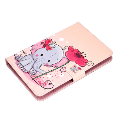For 10 inch Universal Tablet PC Colored Drawing Pattern Horizontal Flip PU Leather Case with Holder & Card Slot(Elephant Flowers) - 7 inch by buy2fix | Online Shopping UK | buy2fix
