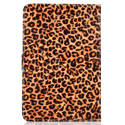 For 10 inch Universal Tablet PC Colored Drawing Pattern Horizontal Flip PU Leather Case with Holder & Card Slot(Yellow Leopard) - 7 inch by buy2fix | Online Shopping UK | buy2fix