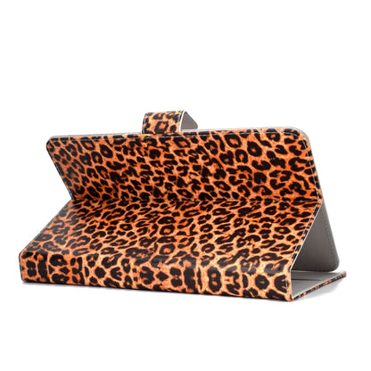 For 10 inch Universal Tablet PC Colored Drawing Pattern Horizontal Flip PU Leather Case with Holder & Card Slot(Yellow Leopard) - 7 inch by buy2fix | Online Shopping UK | buy2fix