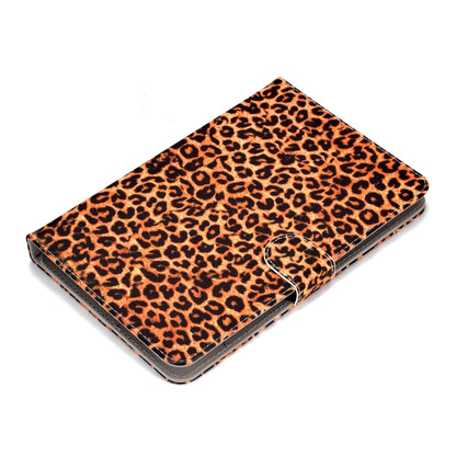 For 10 inch Universal Tablet PC Colored Drawing Pattern Horizontal Flip PU Leather Case with Holder & Card Slot(Yellow Leopard) - 7 inch by buy2fix | Online Shopping UK | buy2fix