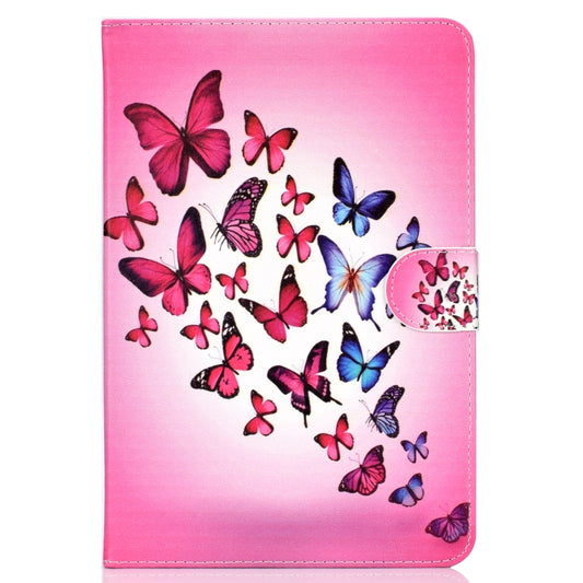 For 7 inch Universal Tablet PC Colored Drawing Pattern Horizontal Flip PU Leather Case with Holder & Card Slot(Butterfly) - 7 inch by buy2fix | Online Shopping UK | buy2fix