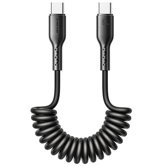 JOYROOM SA38-CC3 60W USB-C / Type-C to USB-C / Type-C Coiled Fast Charging Data Cable, Length:1.5m(Black) - USB-C & Type-C Cable by JOYROOM | Online Shopping UK | buy2fix