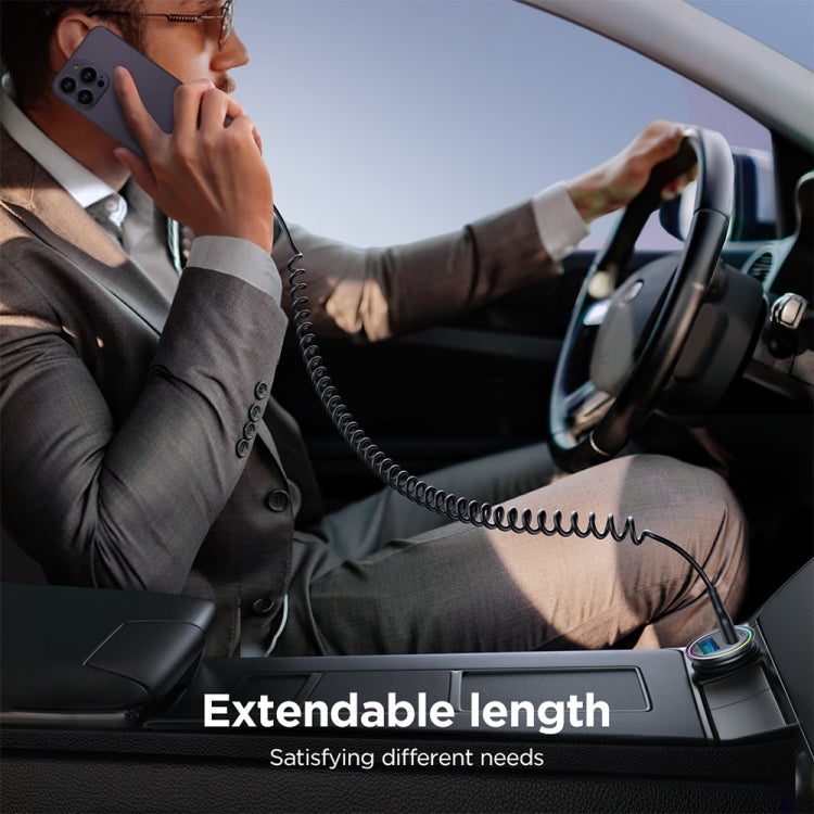 JOYROOM SA38-CC3 60W USB-C / Type-C to USB-C / Type-C Coiled Fast Charging Data Cable, Length:1.5m(Black) - USB-C & Type-C Cable by JOYROOM | Online Shopping UK | buy2fix
