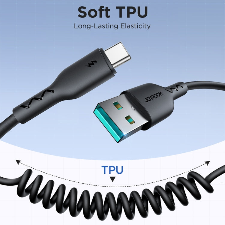 JOYROOM SA38-CC3 60W USB-C / Type-C to USB-C / Type-C Coiled Fast Charging Data Cable, Length:1.5m(Black) - USB-C & Type-C Cable by JOYROOM | Online Shopping UK | buy2fix