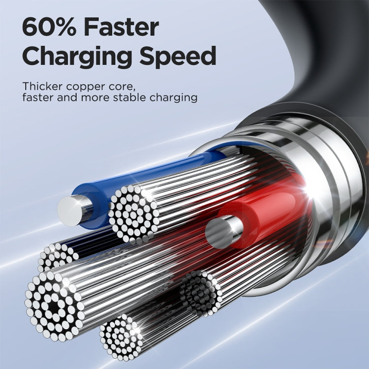 JOYROOM SA38-CC3 60W USB-C / Type-C to USB-C / Type-C Coiled Fast Charging Data Cable, Length:1.5m(Black) - USB-C & Type-C Cable by JOYROOM | Online Shopping UK | buy2fix