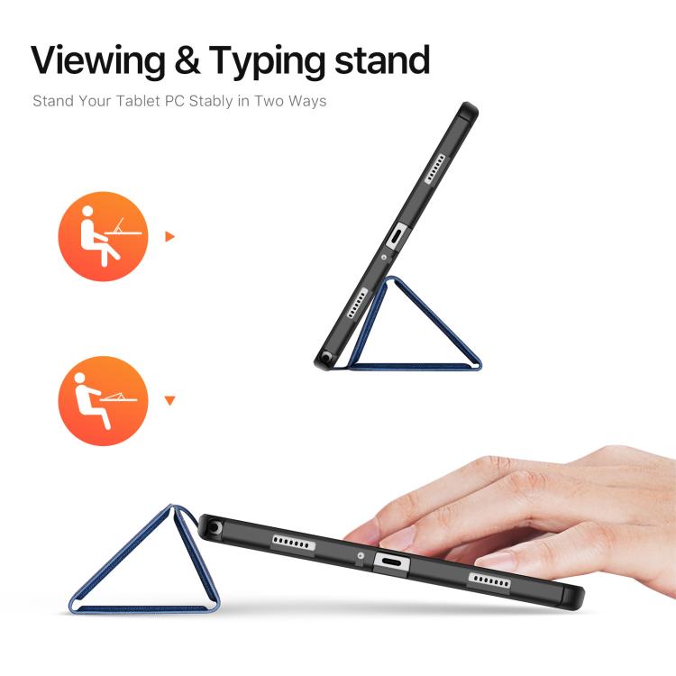 For Samsung Galaxy Tab A11+ / A9+ DUX DUCIS Domo Series Magnetic Flip Leather Tablet Case(Blue) by DUX DUCIS