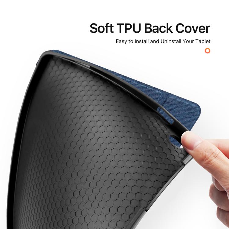 For Samsung Galaxy Tab A11+ / A9+ DUX DUCIS Domo Series Magnetic Flip Leather Tablet Case(Blue) by DUX DUCIS