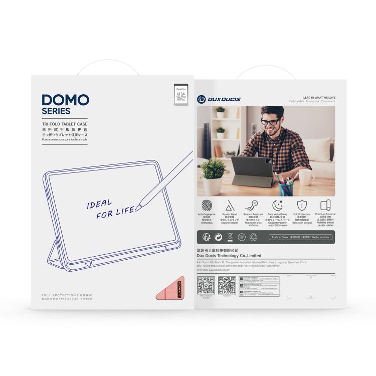 For Samsung Galaxy Tab A11+ / A9+ DUX DUCIS Domo Series Magnetic Flip Leather Tablet Case(Pink) by DUX DUCIS