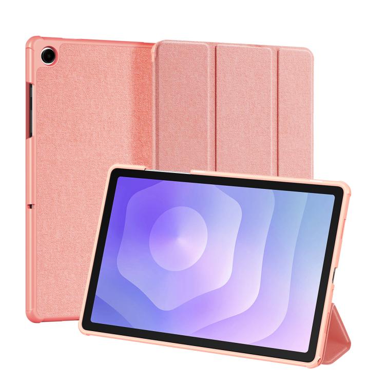 For Samsung Galaxy Tab A11+ / A9+ DUX DUCIS Domo Series Magnetic Flip Leather Tablet Case(Pink) by DUX DUCIS