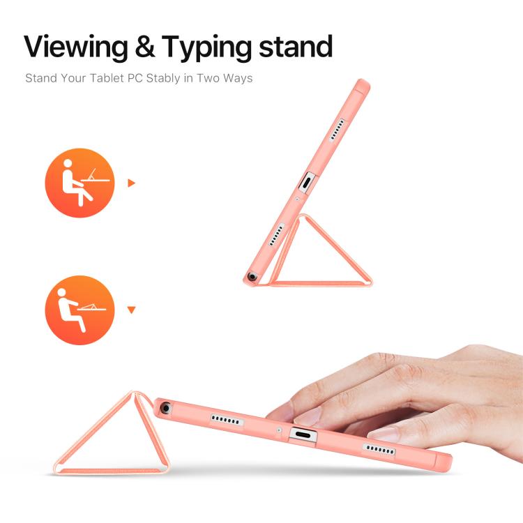 For Samsung Galaxy Tab A11+ / A9+ DUX DUCIS Domo Series Magnetic Flip Leather Tablet Case(Pink) by DUX DUCIS