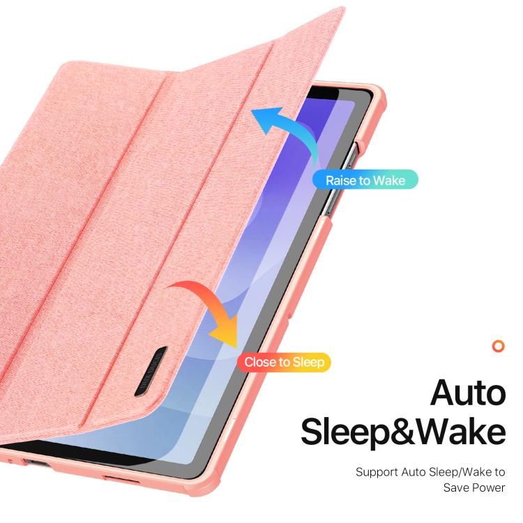 For Samsung Galaxy Tab A11+ / A9+ DUX DUCIS Domo Series Magnetic Flip Leather Tablet Case(Pink) by DUX DUCIS