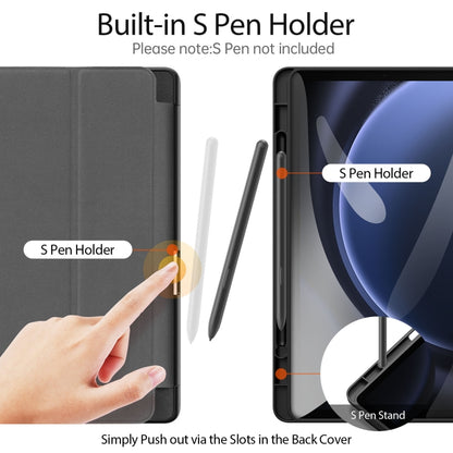 For Samsung Galaxy Tab S9 FE / S10 FE DUX DUCIS Domo Series Magnetic Flip Leather Tablet Case(Black) - Galaxy Tab S9 FE by DUX DUCIS | Online Shopping UK | buy2fix