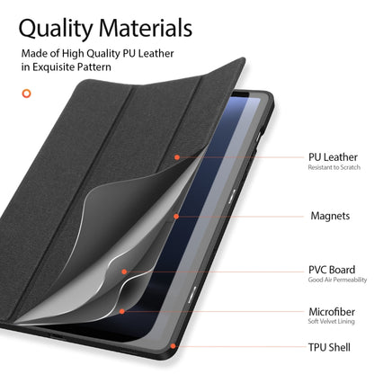 For Samsung Galaxy Tab S9 FE / S10 FE DUX DUCIS Domo Series Magnetic Flip Leather Tablet Case(Black) - Galaxy Tab S9 FE by DUX DUCIS | Online Shopping UK | buy2fix