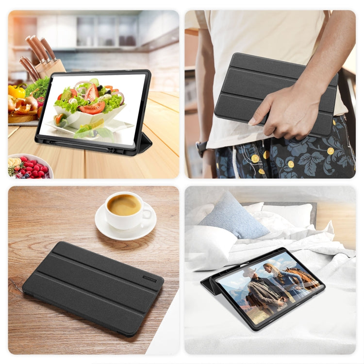 For Samsung Galaxy Tab S9 FE / S10 FE DUX DUCIS Domo Series Magnetic Flip Leather Tablet Case(Black) - Galaxy Tab S9 FE by DUX DUCIS | Online Shopping UK | buy2fix