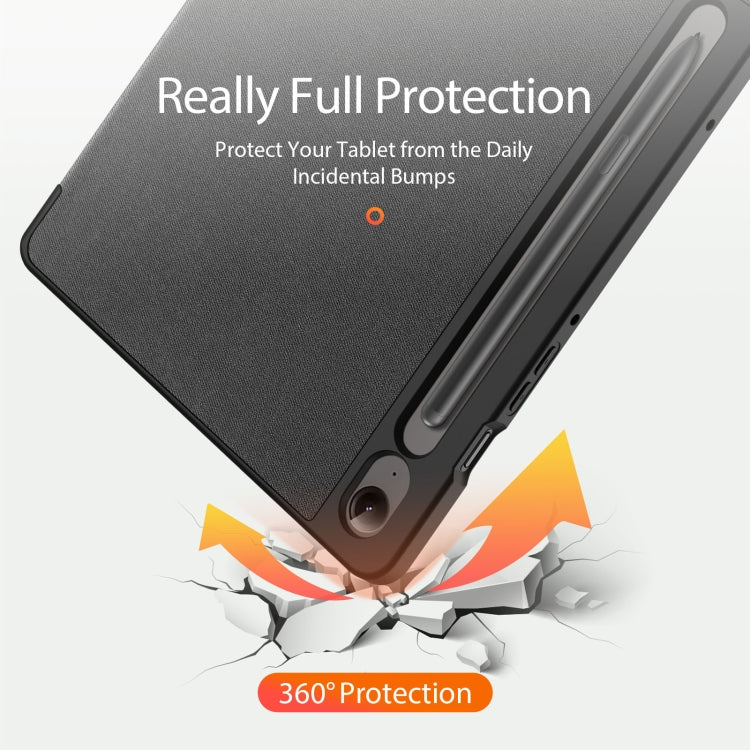 For Samsung Galaxy Tab S9 FE / S10 FE DUX DUCIS Domo Series Magnetic Flip Leather Tablet Case(Black) - Galaxy Tab S9 FE by DUX DUCIS | Online Shopping UK | buy2fix
