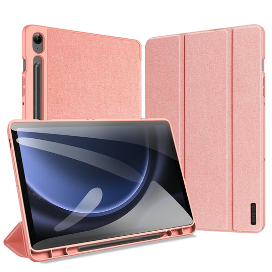 For Samsung Galaxy Tab S9 FE / S10 FE DUX DUCIS Domo Series Magnetic Flip Leather Tablet Case(Pink) - Galaxy Tab S9 FE by DUX DUCIS | Online Shopping UK | buy2fix