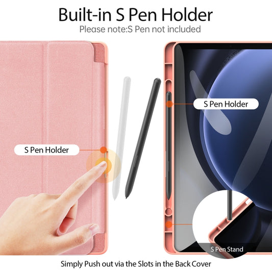 For Samsung Galaxy Tab S9 FE / S10 FE DUX DUCIS Domo Series Magnetic Flip Leather Tablet Case(Pink) - Galaxy Tab S9 FE by DUX DUCIS | Online Shopping UK | buy2fix