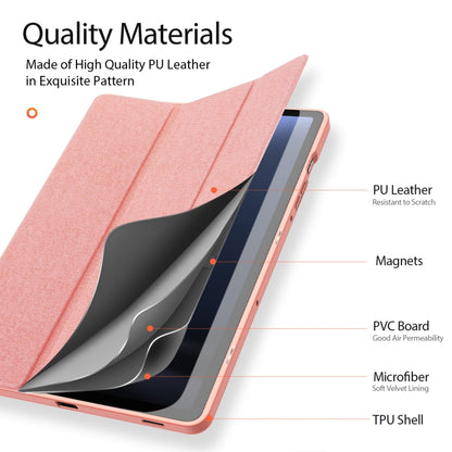 For Samsung Galaxy Tab S9 FE / S10 FE DUX DUCIS Domo Series Magnetic Flip Leather Tablet Case(Pink) - Galaxy Tab S9 FE by DUX DUCIS | Online Shopping UK | buy2fix