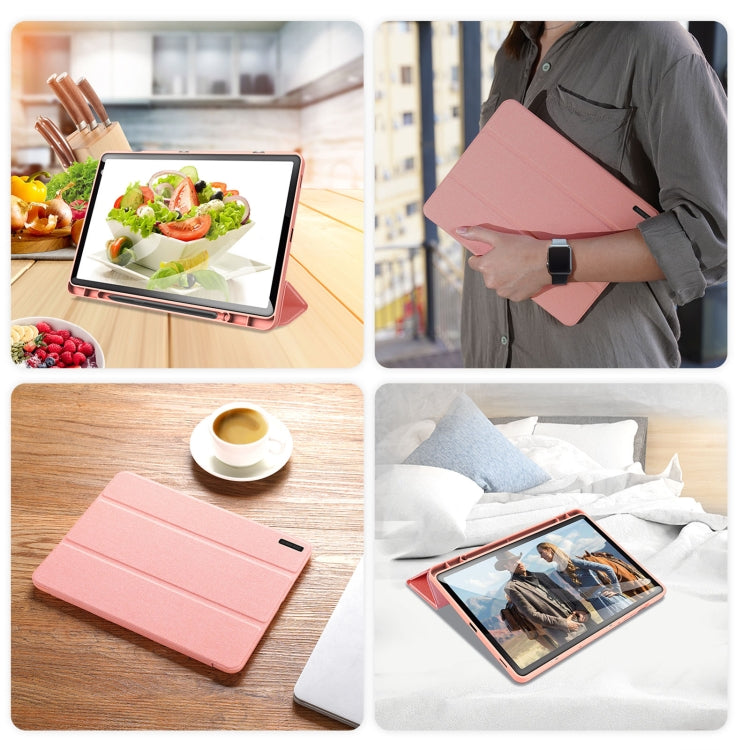 For Samsung Galaxy Tab S9 FE / S10 FE DUX DUCIS Domo Series Magnetic Flip Leather Tablet Case(Pink) - Galaxy Tab S9 FE by DUX DUCIS | Online Shopping UK | buy2fix