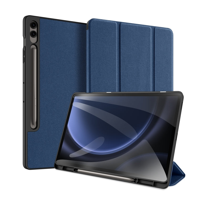 For Samsung Galaxy Tab S9 FE+ DUX DUCIS Domo Series Magnetic Flip Leather Tablet Case(Blue) by DUX DUCIS